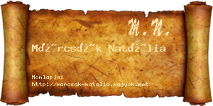 Márcsák Natália névjegykártya
